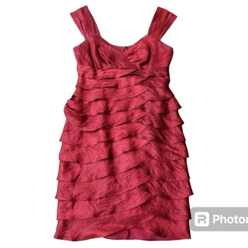 Maggy‎ L Layered Red Dress Sleeveless Size 8 party prom formal wedding
